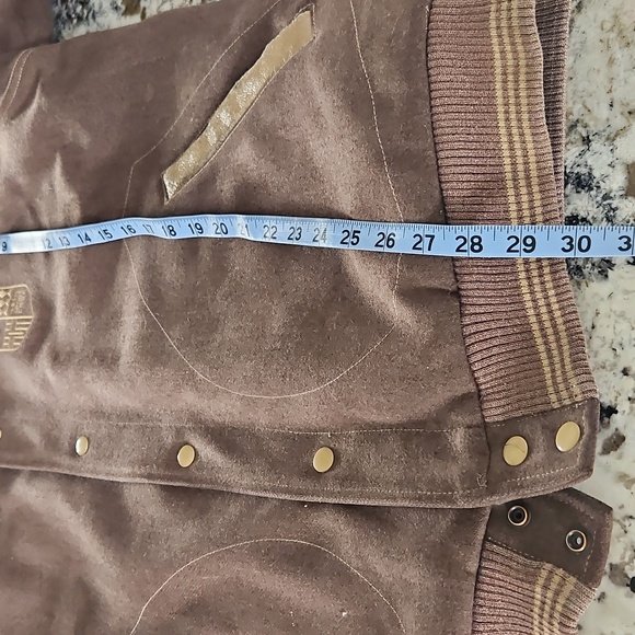 adidas Brown Bomber Jacket with Gold Stripes - Picture 6 of 6